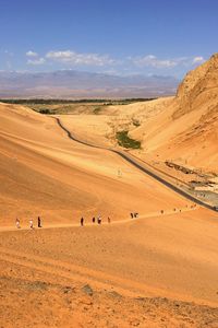 Scenic view of desert against sky