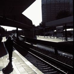 Train at railroad station platform