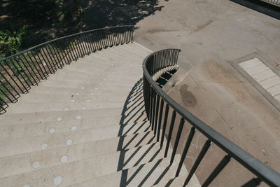 High angle view of spiral staircase