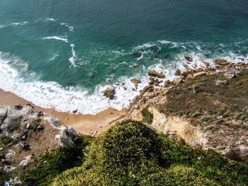 High angle view of beach