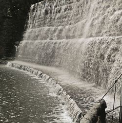 Water flowing through rocks