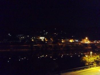 View of illuminated cityscape at night
