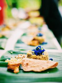 Close-up of ice cream in plate on table