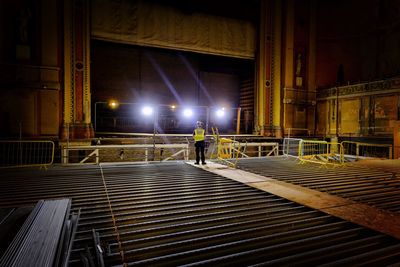 Man working at night