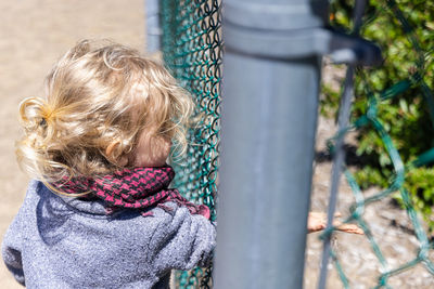 Side view of boy looking away