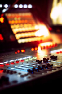 Close-up of sound mixer