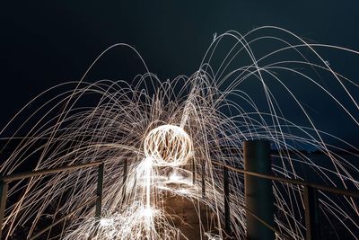 Firework display at night