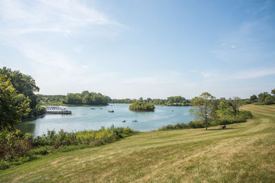 Scenic view of river against sky