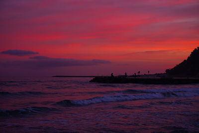 Sunset towards the sea