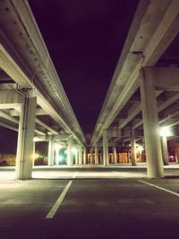 Illuminated road at night