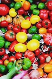 High angle view of tomatoes in market