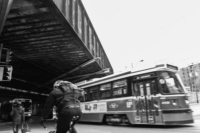 Woman standing in city