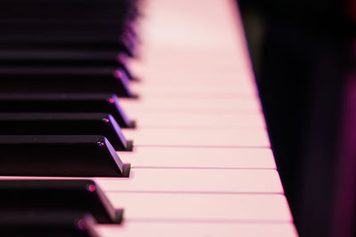 Close-up of piano keys