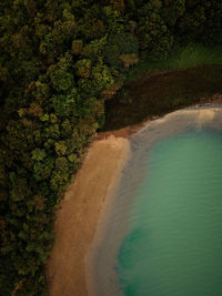 High angle view of beach