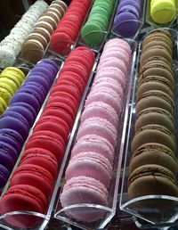 Full frame shot of multi colored macaroons