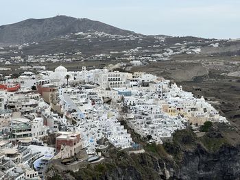 High angle view of townscape against sky