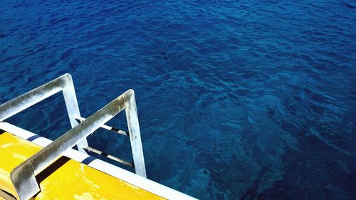 High angle view of boat in sea