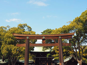 Low angle view of gazebo