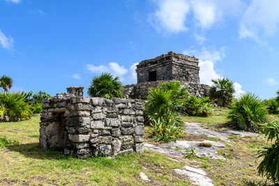 Old stone wall against sky