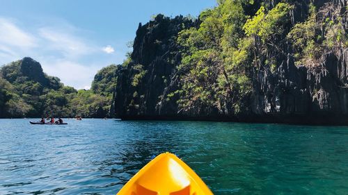 Kayak at big lagoon in el nido, palawan philippines... summer of 2019