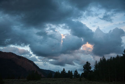 Scenic view of landscape against cloudy sky