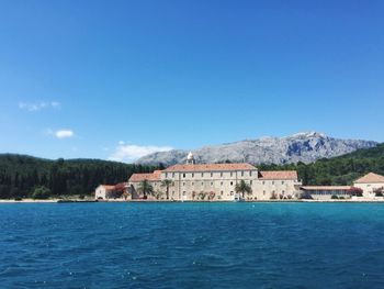 Sea against monastery at korcula