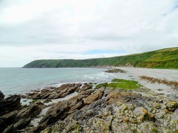 Scenic view of sea and beach against sky