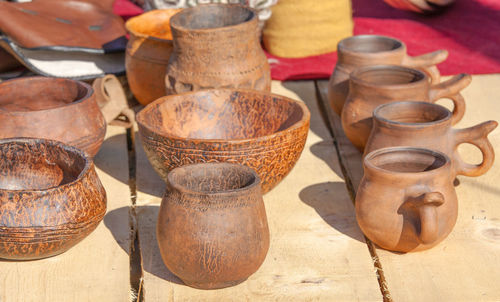 Close-up of objects for sale at market stall