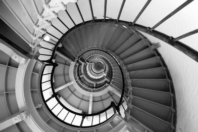 High angle view of spiral stairs