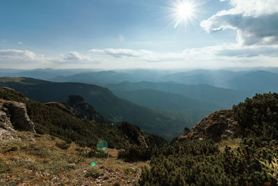 Scenic view of mountains against sky