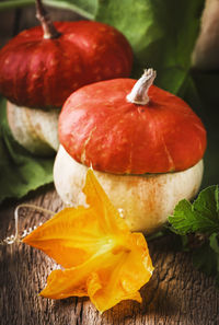 Close-up of orange on table