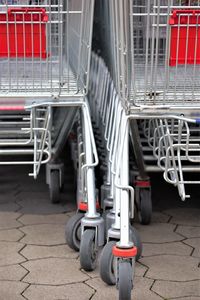 View of shopping cart in city
