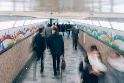 People walking on subway station