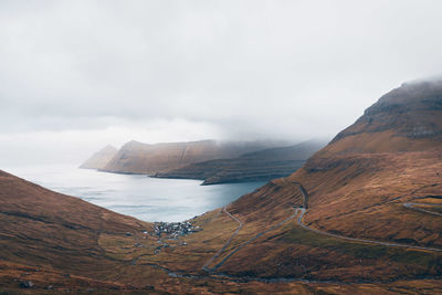 Autumn in the faroe islands. play of light and shadow.