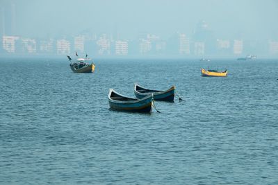 Boats in sea