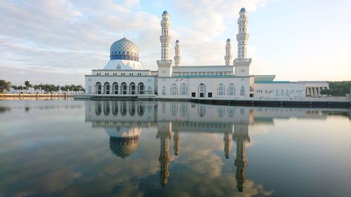 Reflection of temple in lake