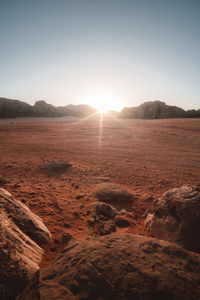 Scenic view of landscape against clear sky
