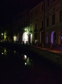 View of illuminated street light at night