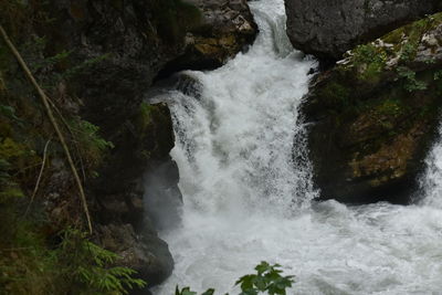 Scenic view of waterfall