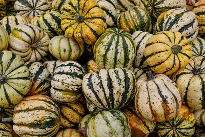 Full frame shot of pumpkins at market