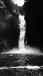 Scenic view of waterfall