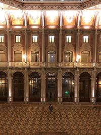 Illuminated building at night