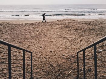 Full length of man on beach against sky