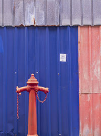 Closed wooden door of building