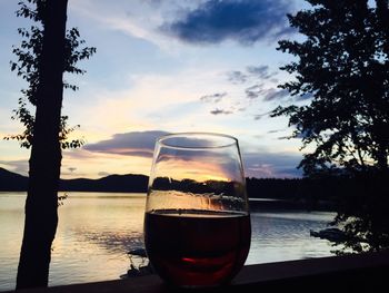 View of sunset over water