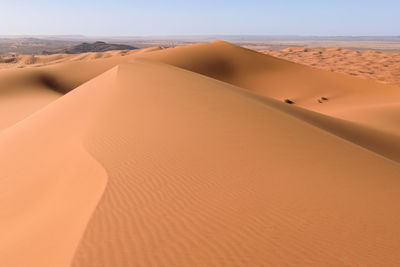 Sand dunes in a desert