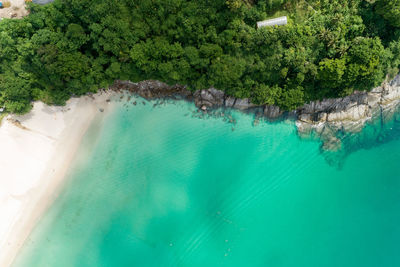 High angle view of swimming pool