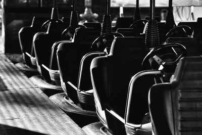 Full frame shot of empty chairs in stadium