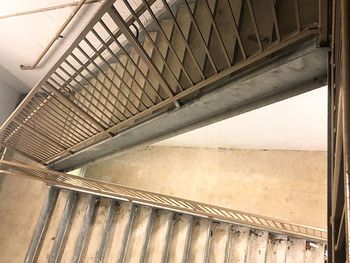 High angle view of staircase in building