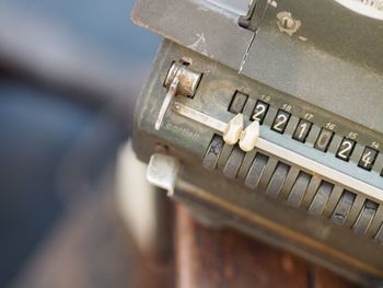 High angle view of old typewriter